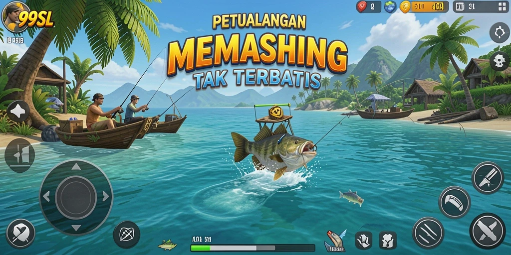 Screenshot gameplay 99SL menampilkan suasana memancing yang tenang.