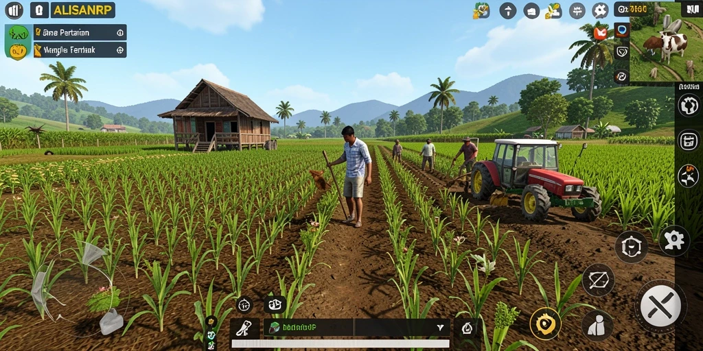 Tampilan gameplay pertanian yang menarik dari ALISANRP.