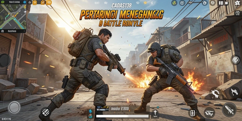 Tampilan gameplay intens dalam CADAS138 saat pertarungan berlangsung.