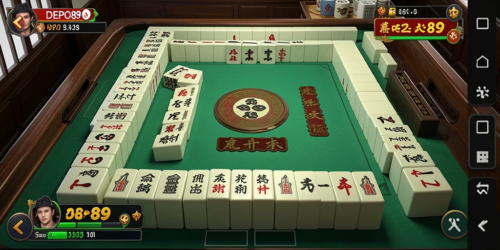 Screenshot gameplay DEPO89 menampilkan keseruan permainan Mahjong.