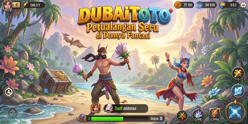 Tampilan gameplay DUBAITOTO menunjukkan momen mendebarkan saat menjelajahi dunia fantastis.
