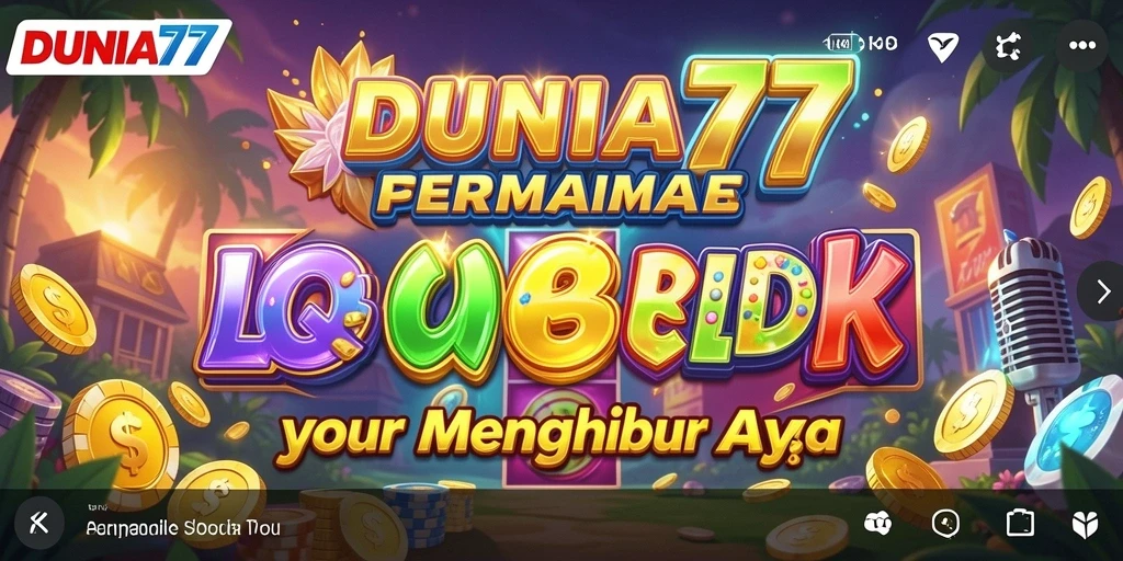 Tangkapan layar gameplay DUNIA77 yang mengasyikkan dengan simbol Slot berwarna-warni.