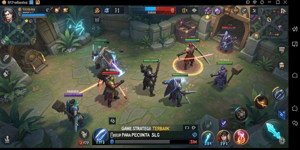 Tangkapan layar gameplay F7F7 yang menampilkan pertempuran strategis.
