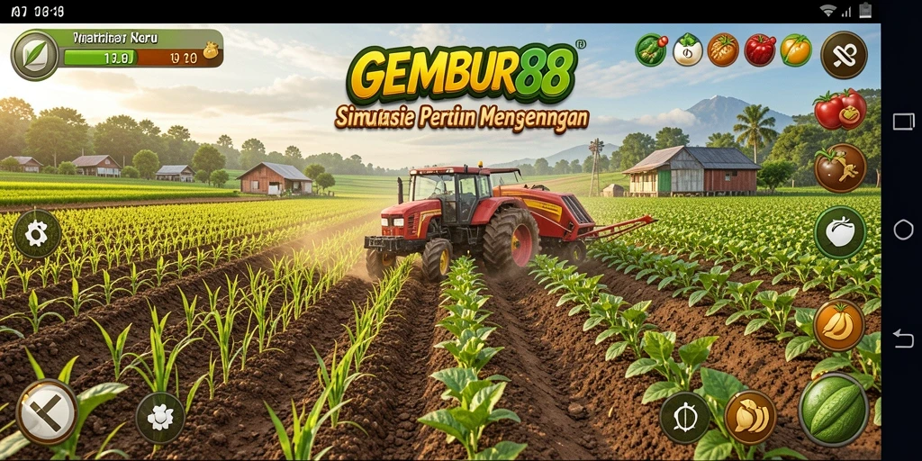Tampilan menarik dari gameplay GEMBUR88 saat mengelola pertanian.