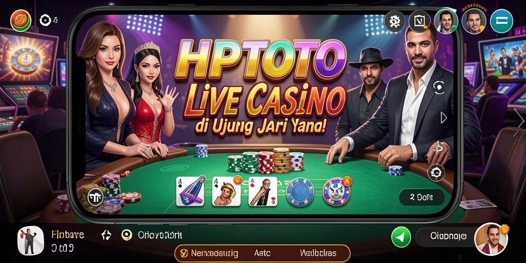 Screenshot gameplay HPTOTO menampilkan dealer langsung yang sedang bermain dengan pemain.