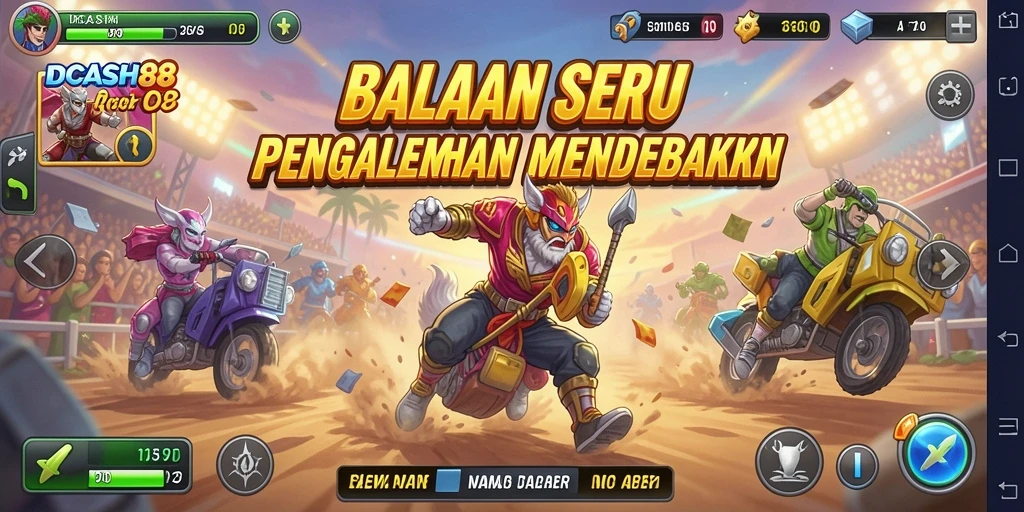 Tampilan gameplay menarik dari IDCASH88 saat balapan di lintasan.