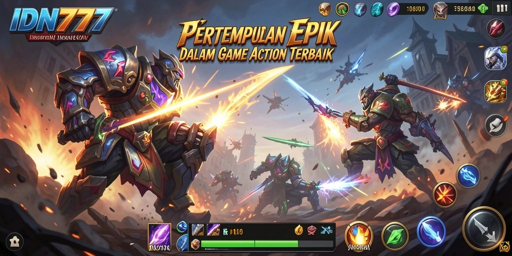 Tampilan gameplay mendebarkan dari IDN777 dengan aksi cepat dan karakter menarik.