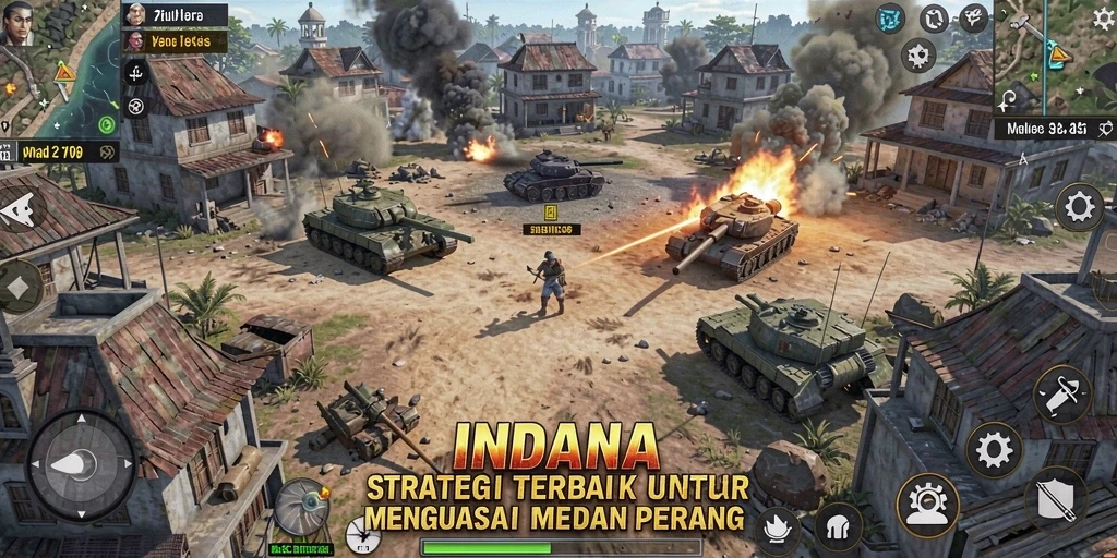 Tangkapan layar gameplay <strong>INDAAA</strong> menunjukkan aksi strategis pemain dalam pertempuran.