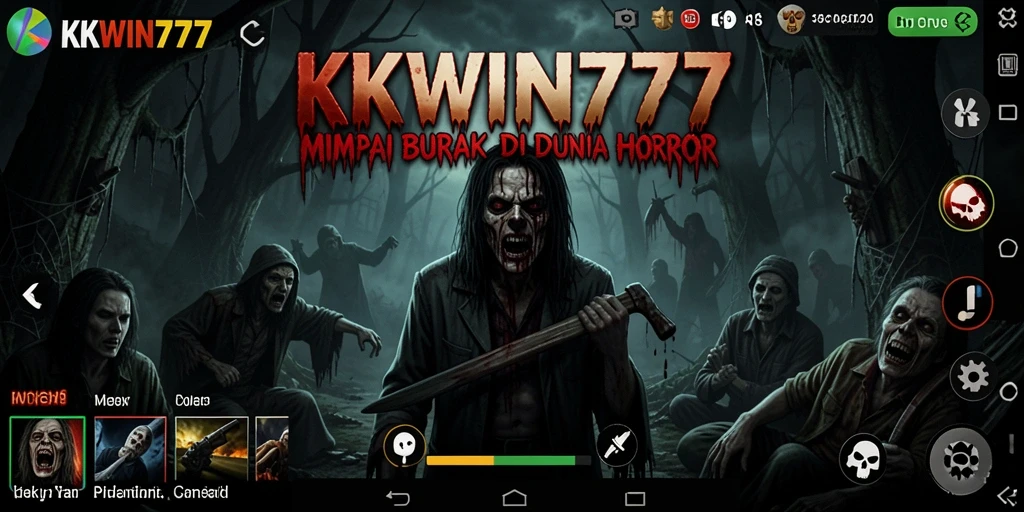 Tampilan gameplay mendebarkan dari KKWIN777 dalam suasana horror.
