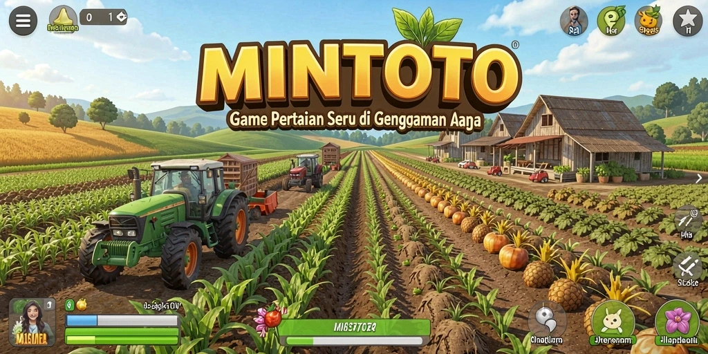 Tampilan seru gameplay MINTOTO dengan pertanian yang menawan.