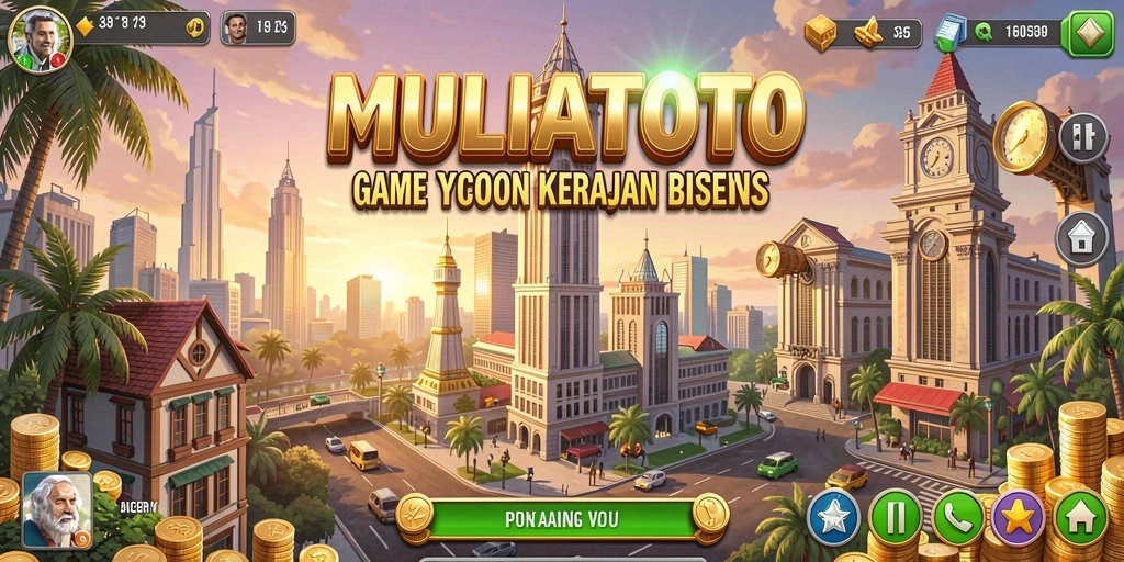 Screenshot gameplay seru dari MULIATOTO yang menunjukkan pengelolaan bisnis.