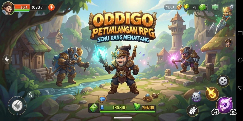 Gameplay ODDIGO yang seru dengan aksi pertarungan yang mendebarkan.