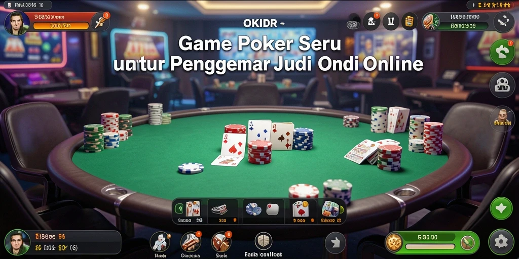 Tampilan permainan Poker yang menarik dan seru di OKIDR.