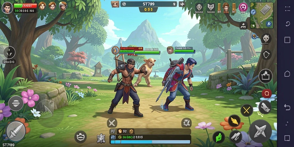 Tampilan gameplay ST789 dengan dunia simulasi yang interaktif dan menarik.