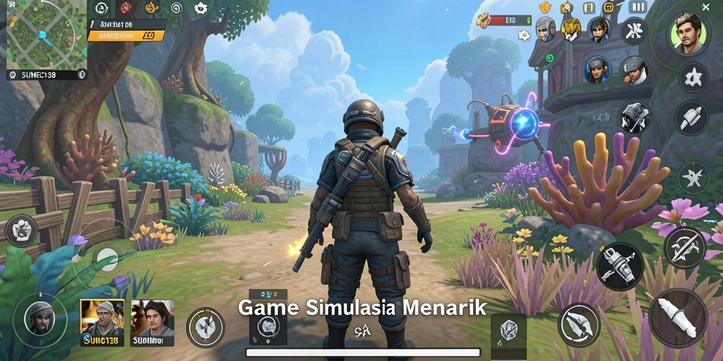 Screenshot SUNEO138 menunjukkan gameplay simulasi yang dinamis dan interaktif.